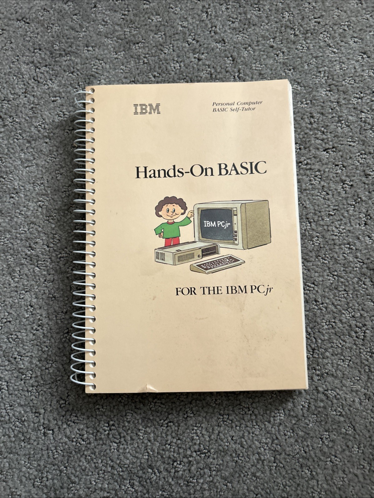 VTG 1983 IBM "Hands On BASIC For The IBM PCjr" Self Tutor Manual 9"x7" 433 p