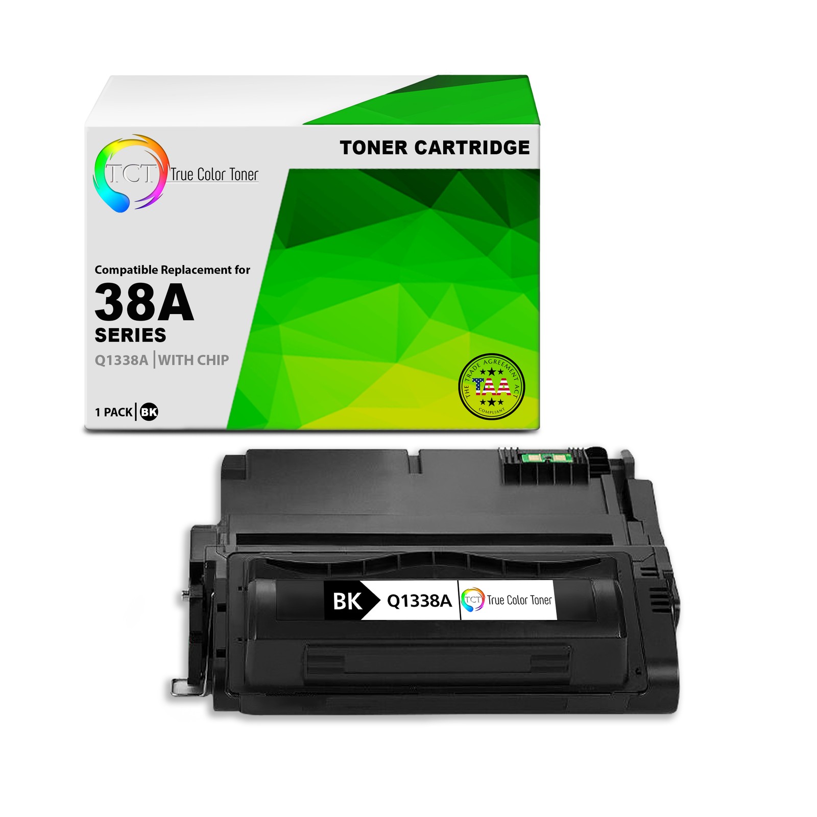TCT Q1338A TAA Compliant Toner Cartridge Replacement for HP Q1338A - 38A