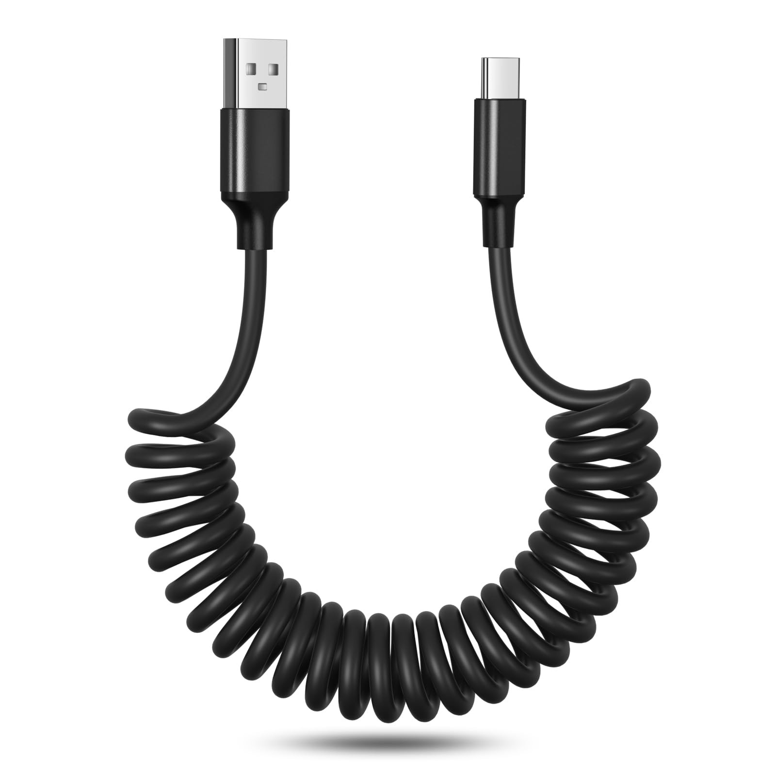 Coiled USB to C Cable, OKRAY a c Cable 60W Fast 3FT - 1Pack