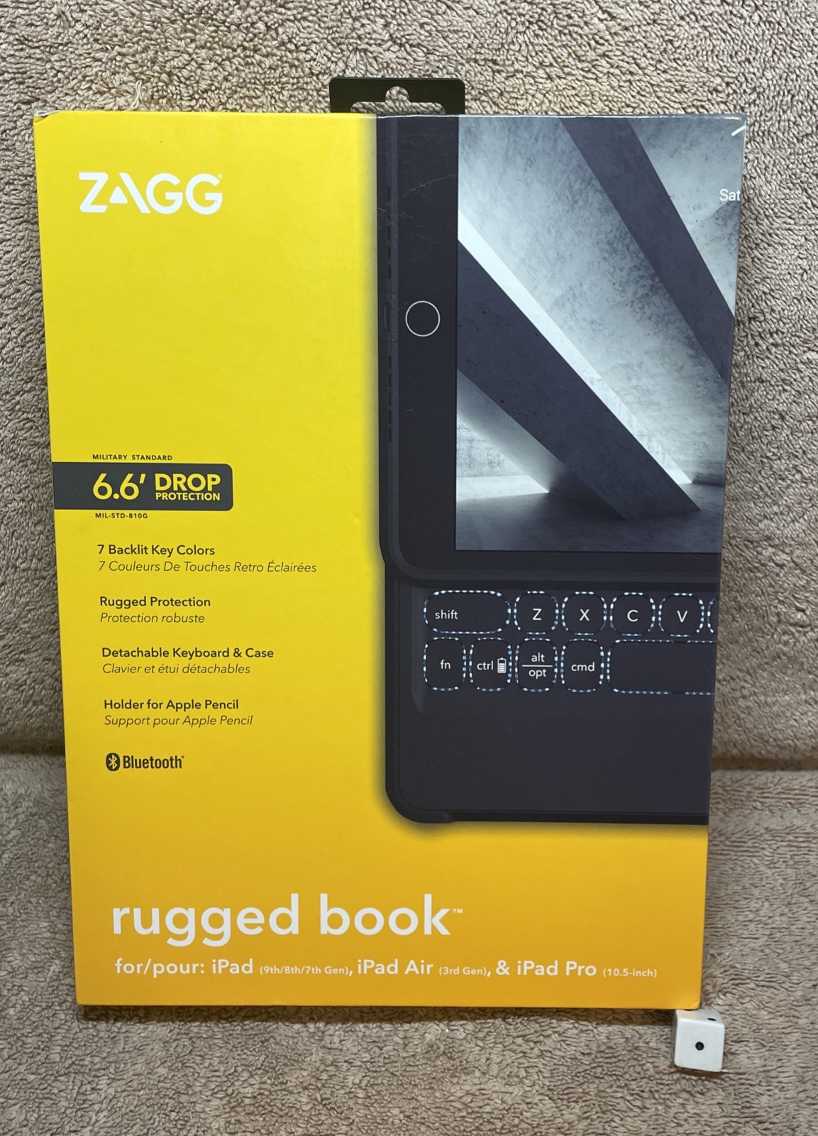 ZAGG Rugged Book Durable Magnetic-Hinged Keyboard and Case in Black- NEW