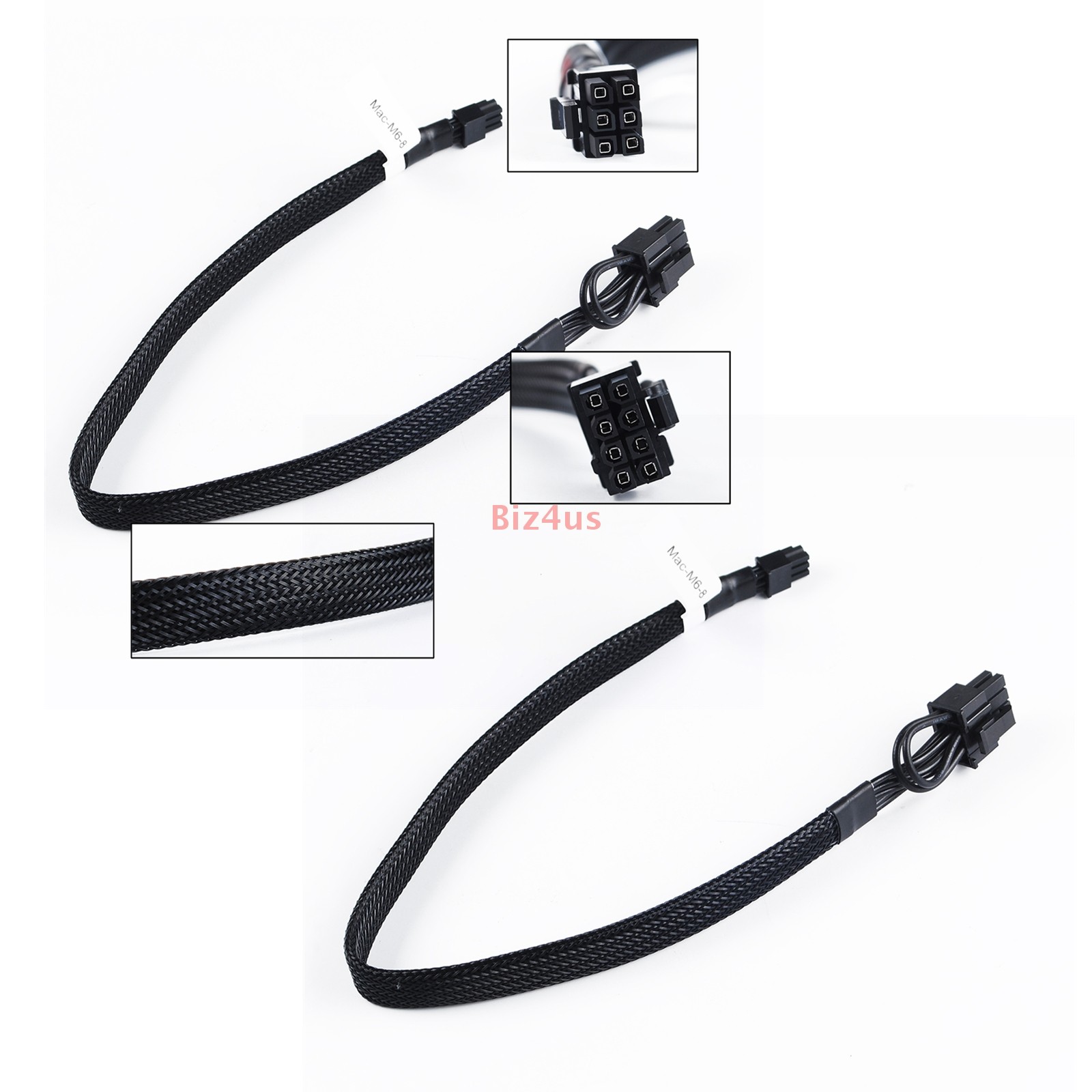 2PCS GPU Cables For Mac Pro G5 Mini 6-pin to 8pin Video Card Power Adapter 35CM
