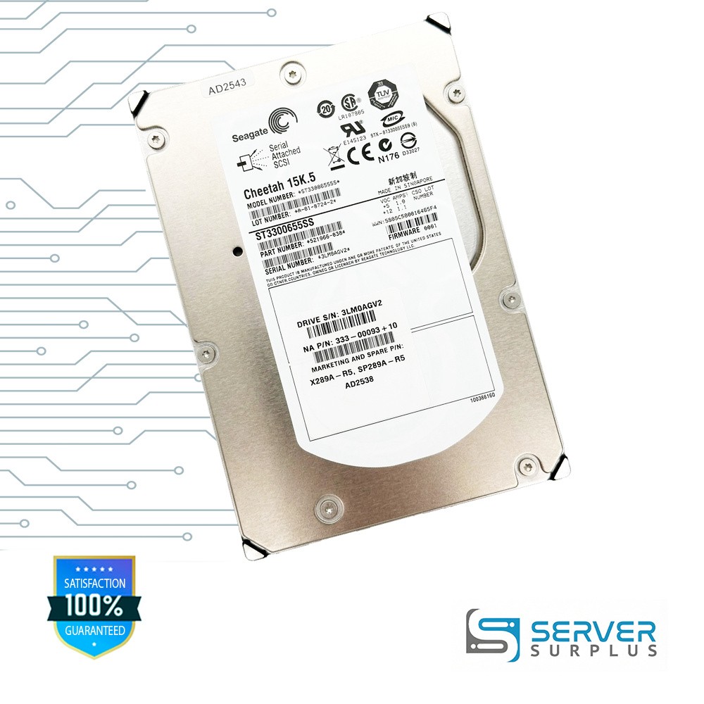 Sun Cheetah 15K.5 SAS 3.5 in Enterprise HDD | 333-00093+10 | ST3300655SS