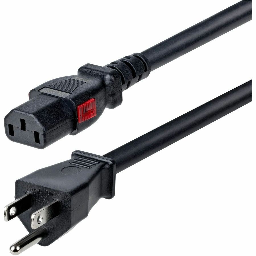 StarTech 15ft (4.5m) Heavy Duty Power Cord, NEMA 5-15P to Locking C13, 125V 15A,