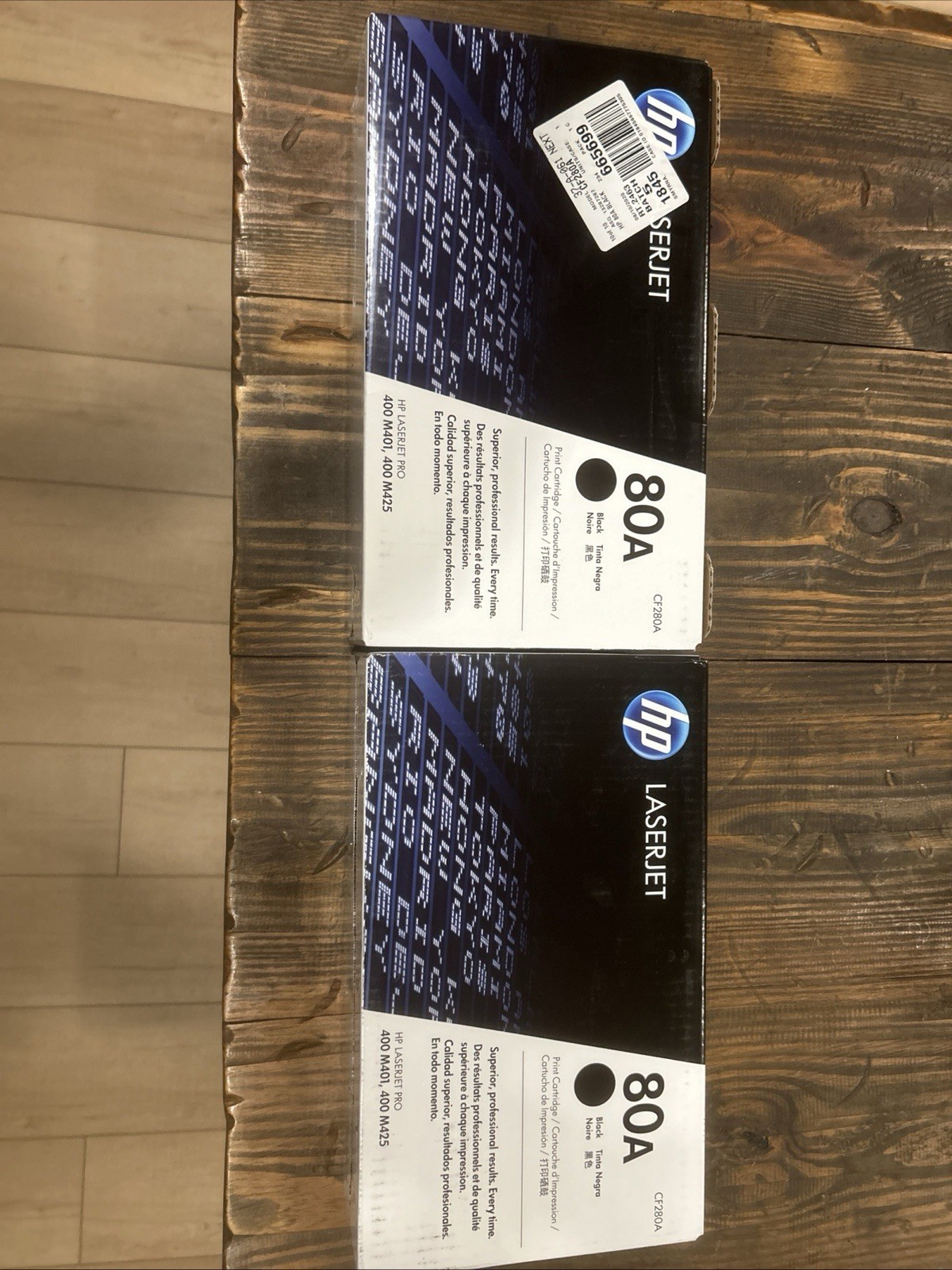 Two HP CF280A 80A Black Toner Cartridge for LaserJet Genuine, Sealed