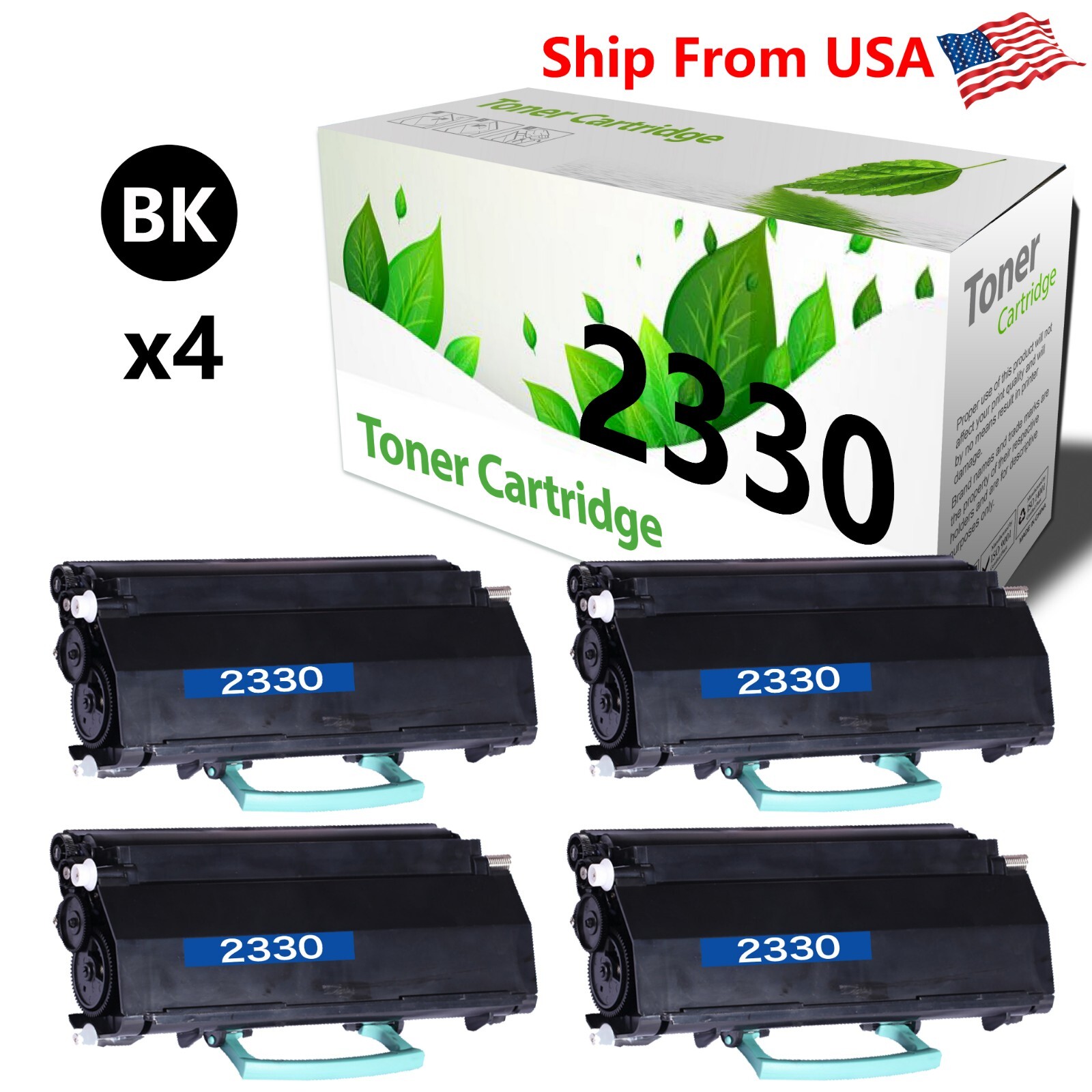 4PK 2350DN 2350 Toner Cartridge work for 330-2650 Printer