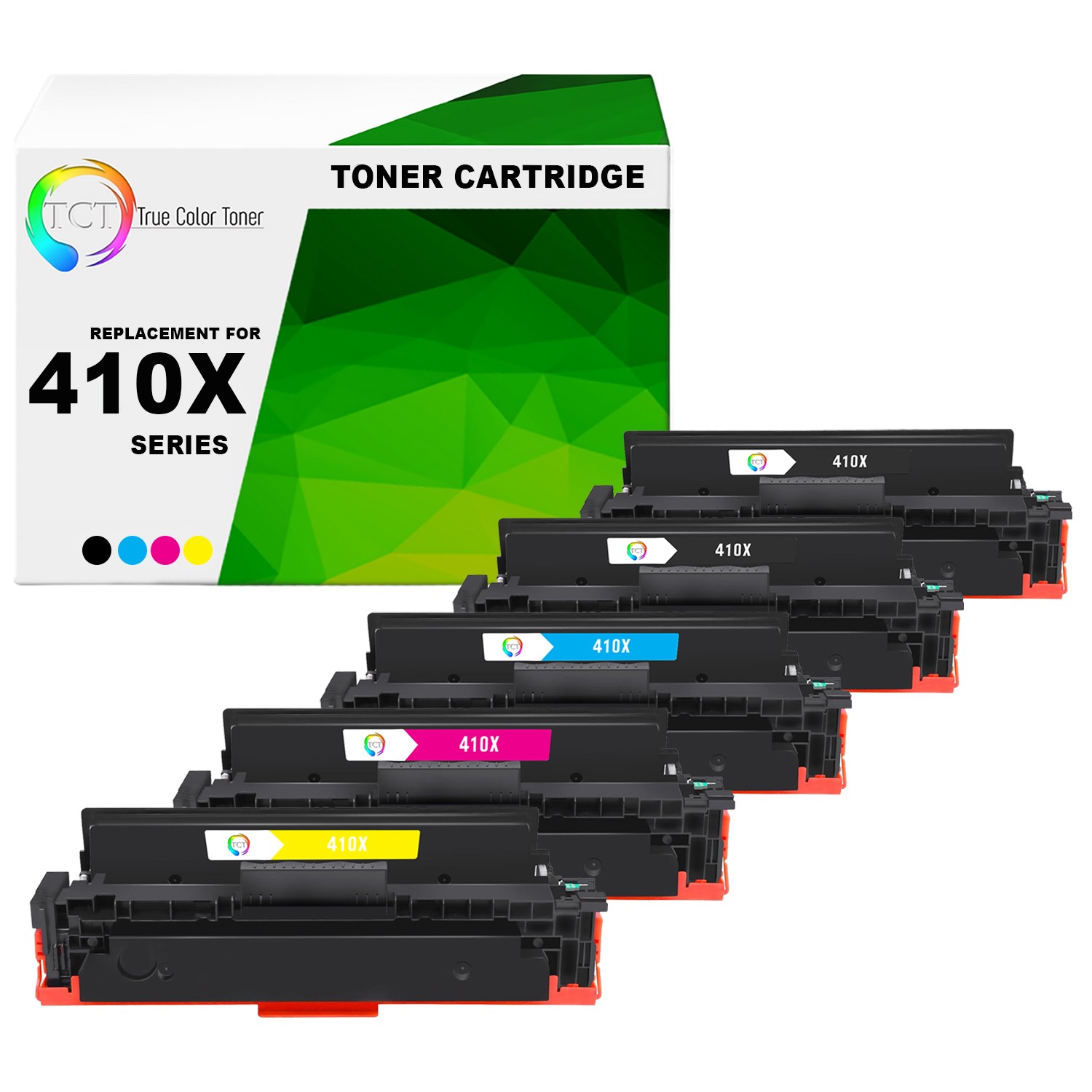TCT 5PK 410X Toner CF410X CF411X CF412X CF413X For HP LaserJet Pro M452 MFP M477