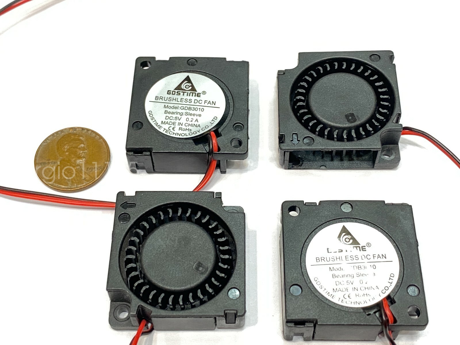 4 Pieces Blower 5v 30mm x 10mm 3cm dc quiet Cooling Fan Brushless 3010 2Pin