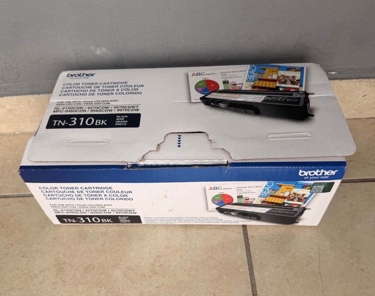 Brother TN-310BK Black Toner Cartridge Genuine New Opened Box