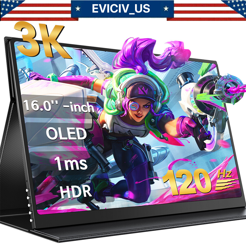 EVICIV 16.0" 3K OLED 120Hz 100000:1 500 cd/m² Portable Monitor 100% DCI-P3 1800P