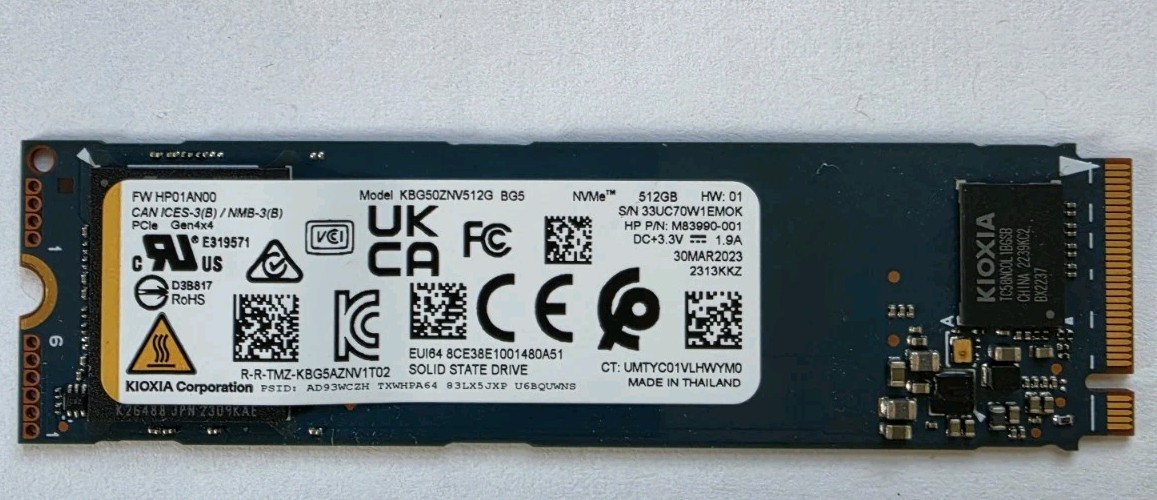 KIOXIA BG5 - 512GB M.2-2280 NVMe SSD - KBG50ZNV512G - BG5 90% Health