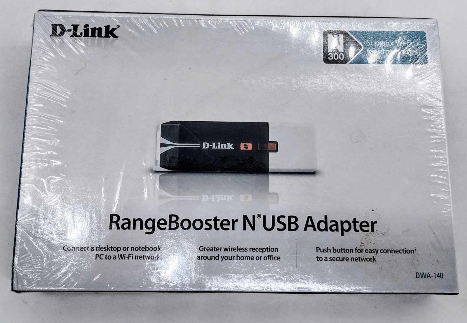 D Link Range Booster USB Adapter DWA140 N300 New Sealed 