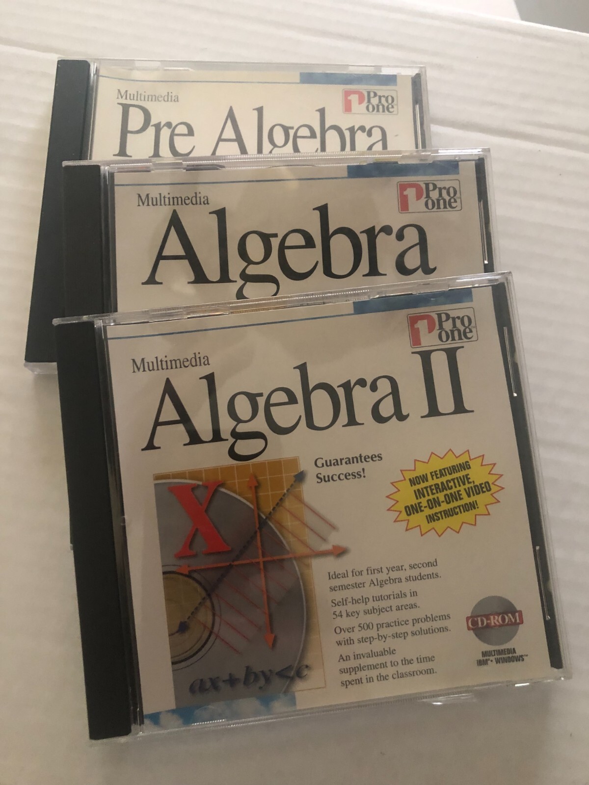 Pro One Multi Media Pre Algebra, Algebra 1, Algebra 2 Math Window Software 