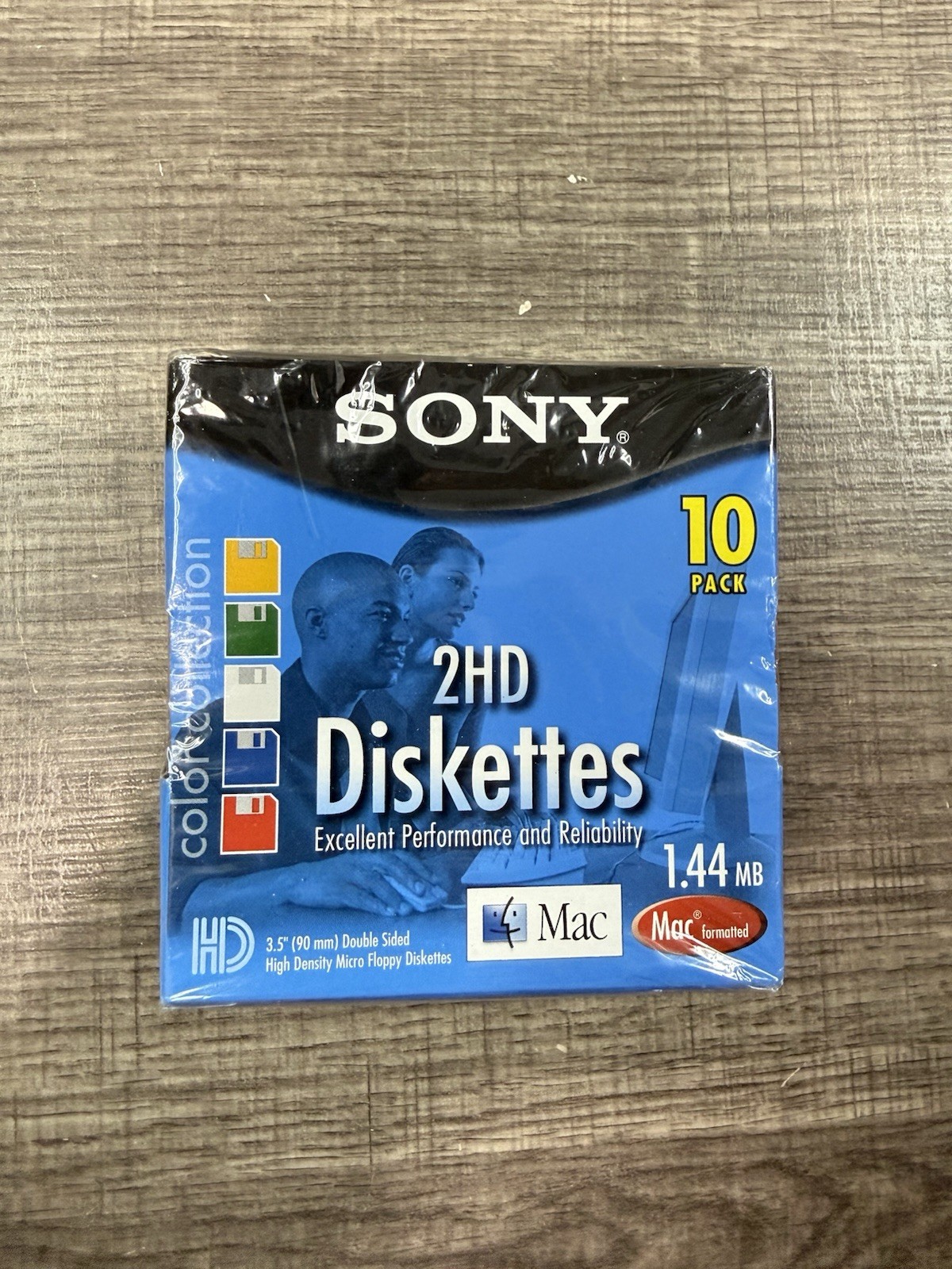 NEW 10 Pack Colors Sony Diskettes Mac Apple Formatted 2HD 3.5” Macintosh 1.44 MB
