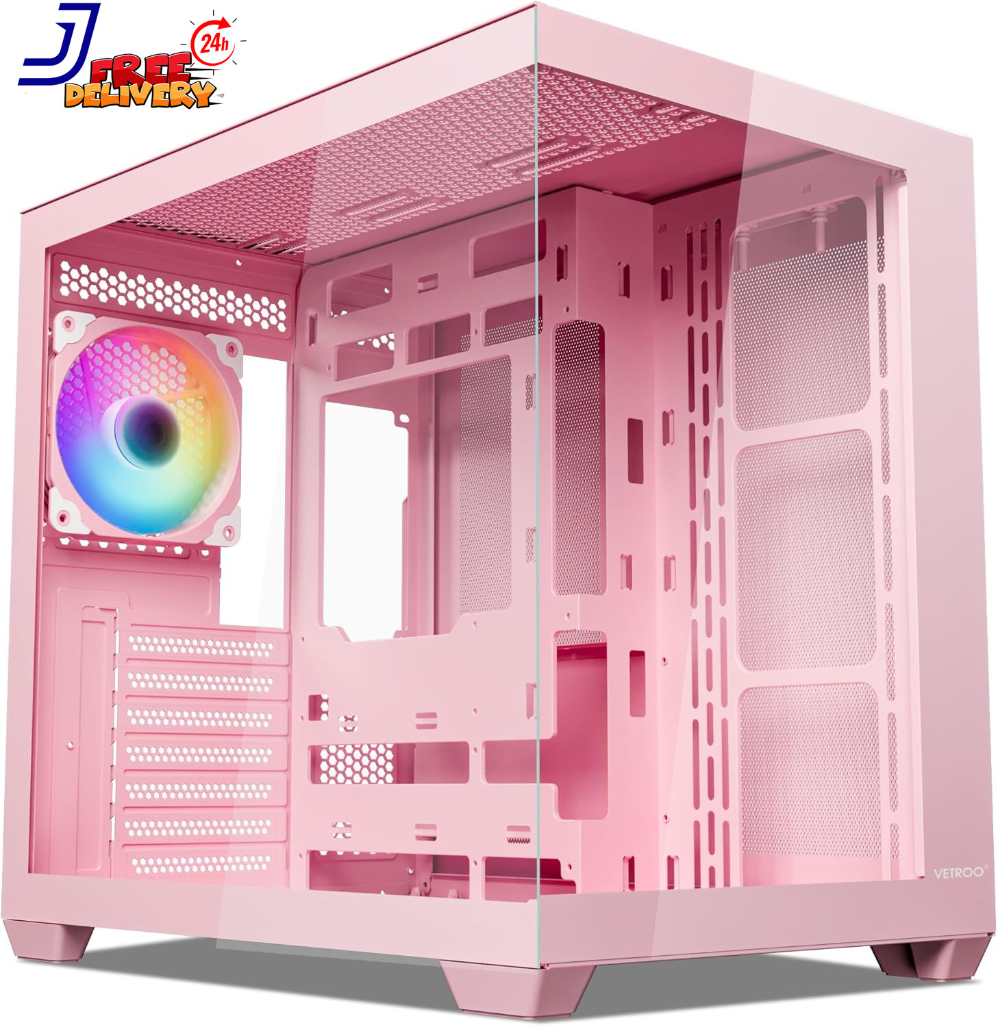 AL900 ATX PC Case with 270°Full View Tempered Glass Pre-Installed ARGB & PWM FDB