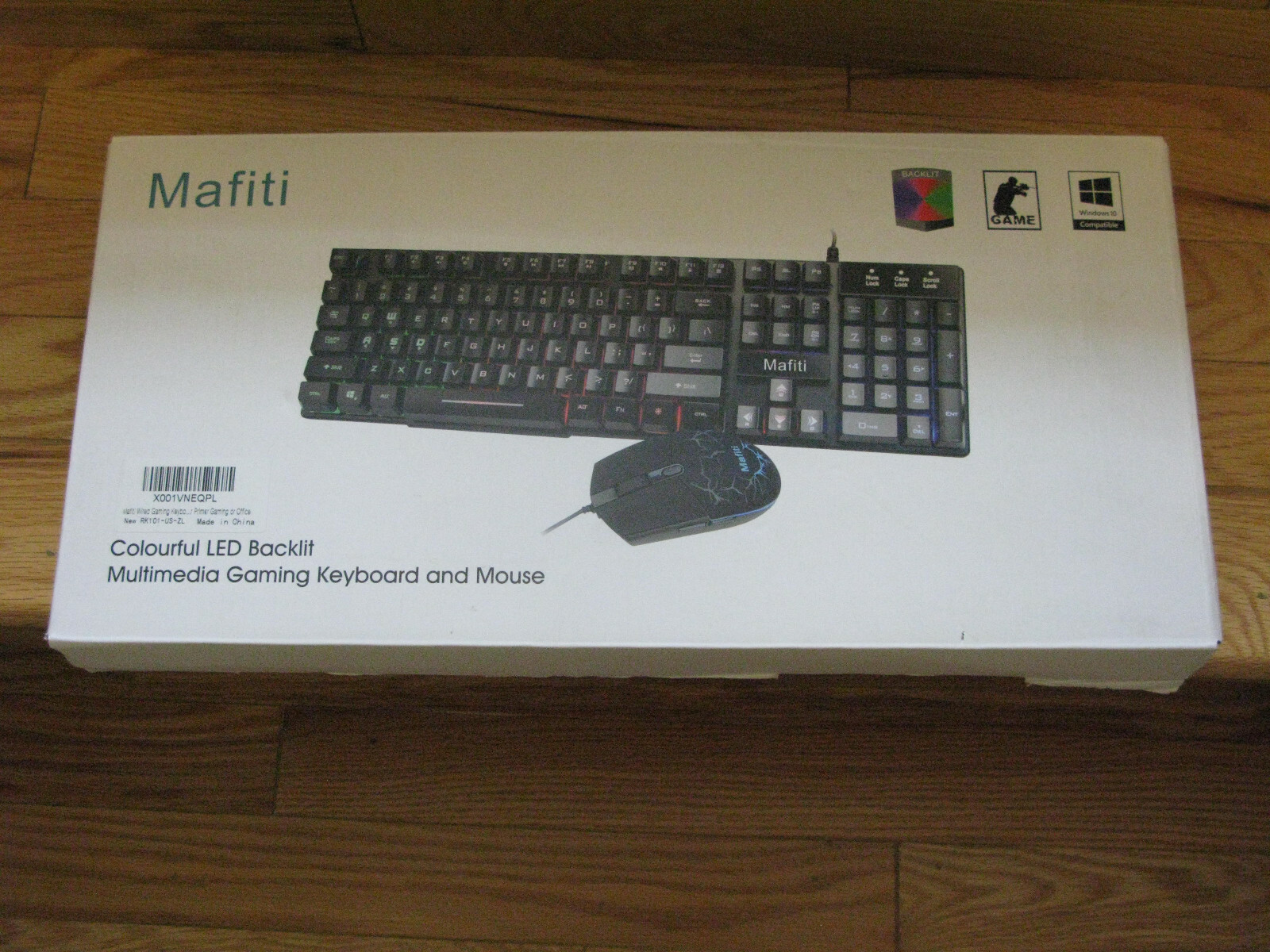 Mafiti RK101-US-ZL Computer Keyboard Mouse Combo Wired RGB Backlit USB Keyboard 