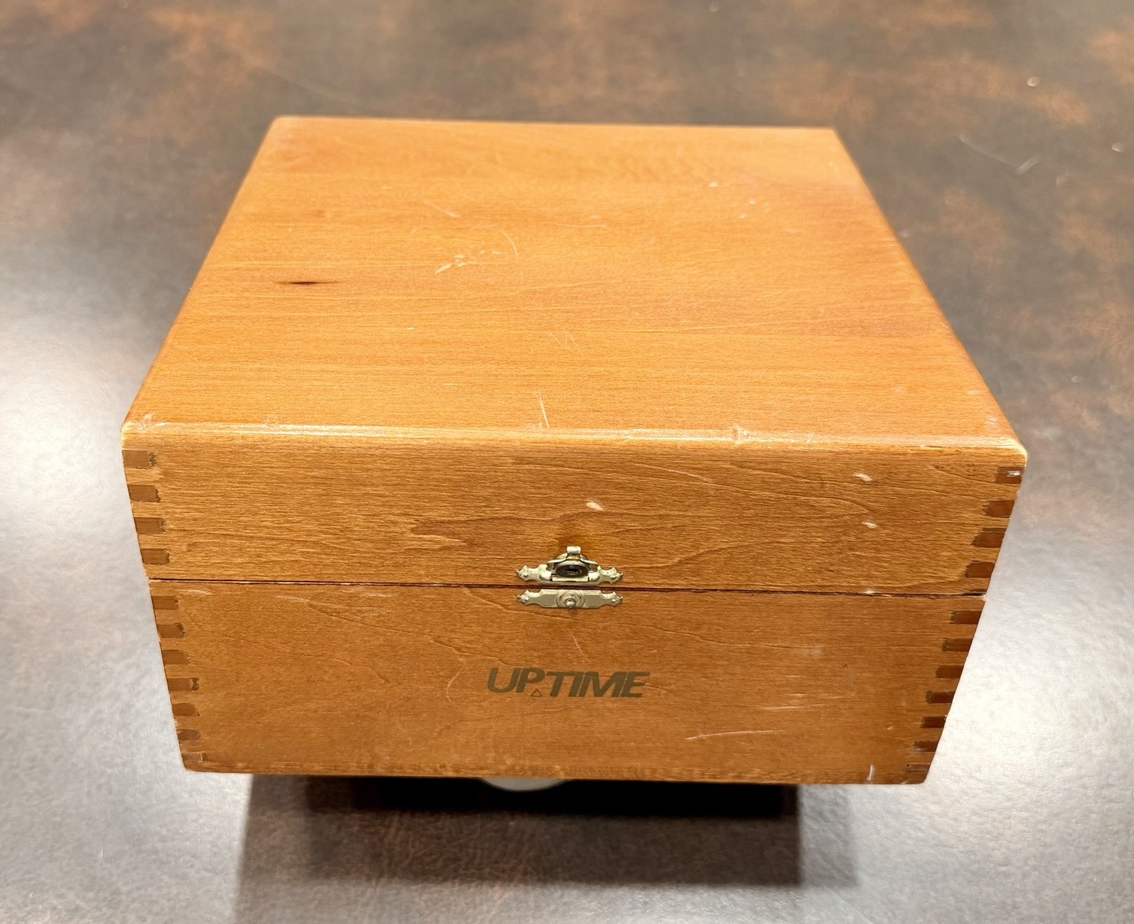 Vintage 1980s UPTIME Disk Monthly Wooden Floppy Disk Storage Box Retro Computer