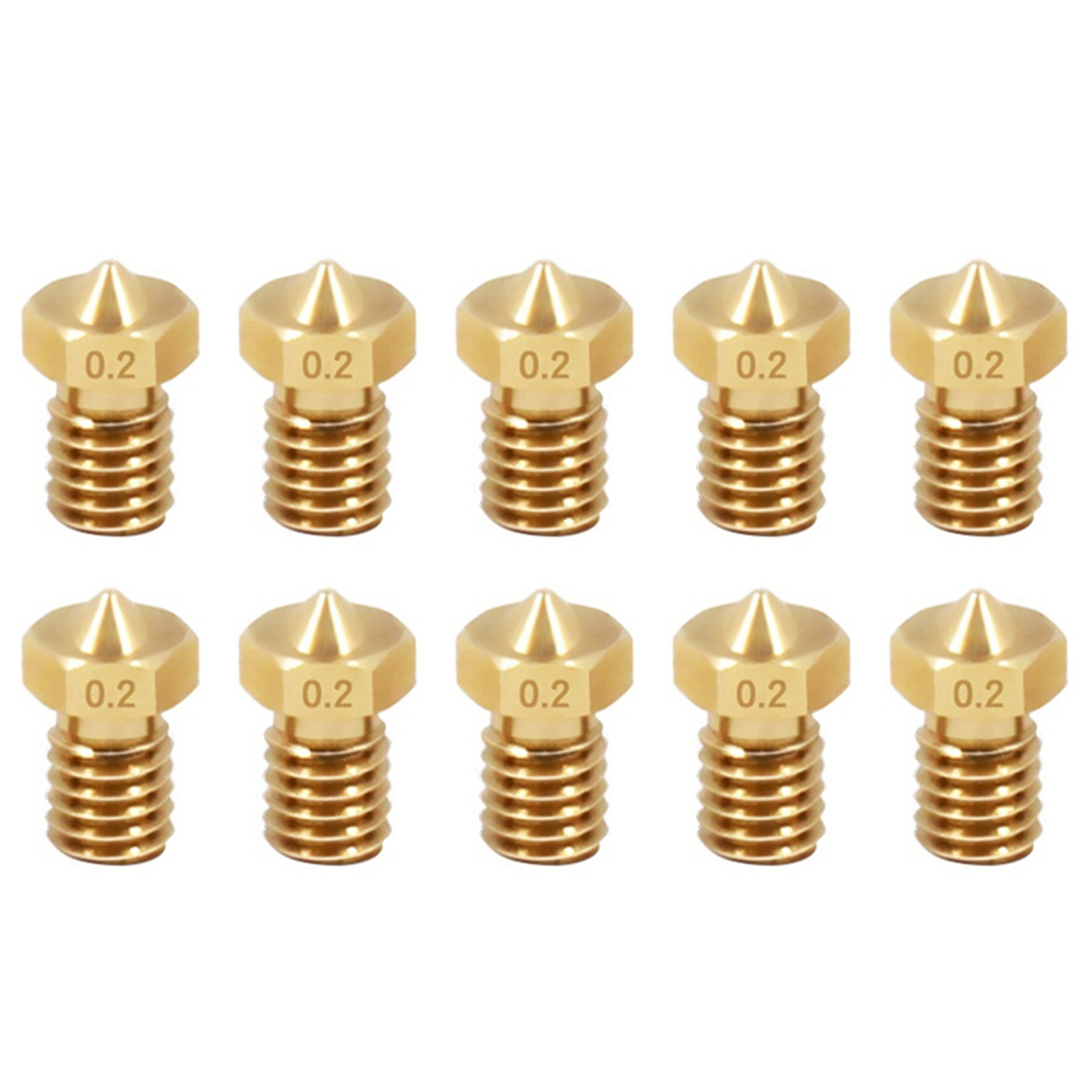 10pcs/lot  V6 Nozzle 1.75mm Stainless Steel/ Brass Nozzles 0.2 0.3 0.4 M7E0