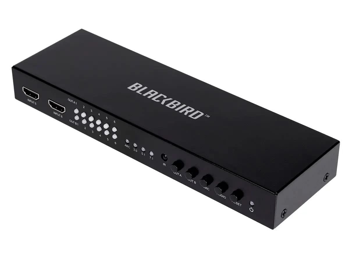 Monoprice Blackbird 4K 6x2 HDMI Matrix with Audio HDCP Remote