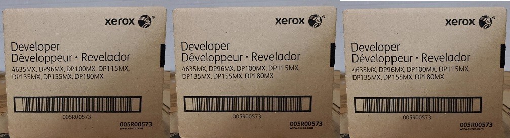 3 Cases Factory Sealed OEM Original Genuine Xerox 005R00573 -- 6 Developers