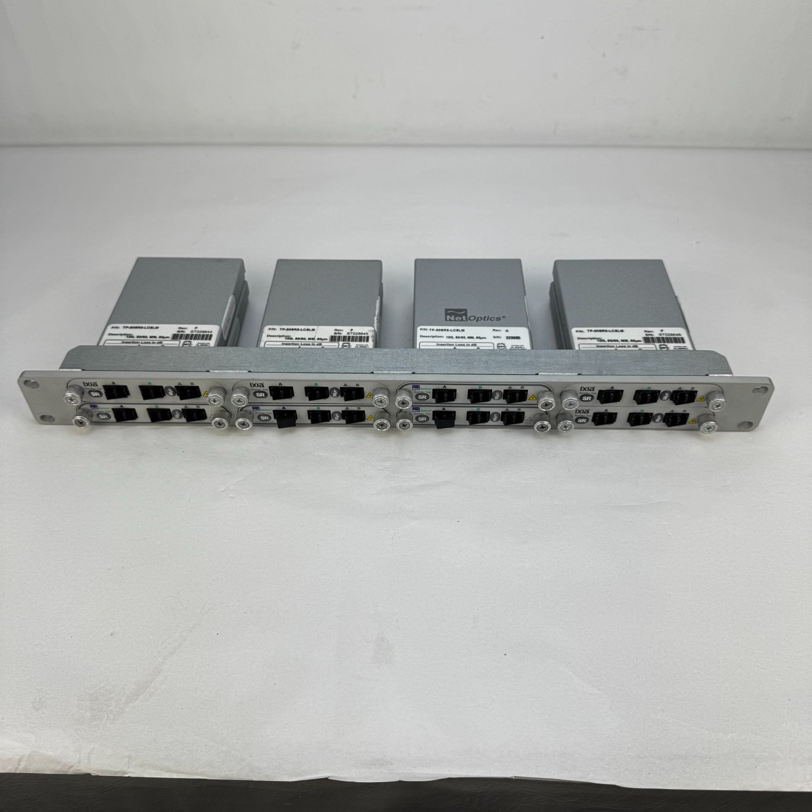 Lot of 8x Ixia Net Optics Fiber Optic Slim Tap 10 Gigabit TP-50SR-LCSLM 50/50 MM