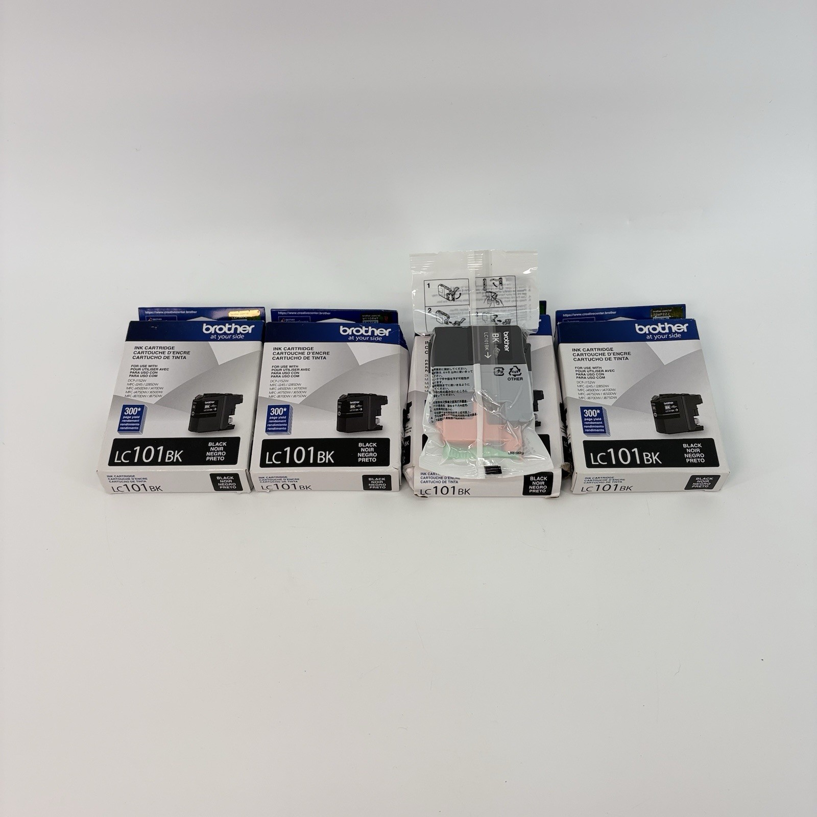 4x New Genuine Brother LC101 Black Ink Cartridge MFC-J285DW, MFC-J450DW Ex 23&24