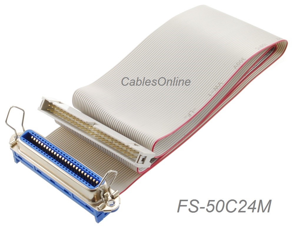 24inch CN50 50-Pin Female to IDC50 50-Pin Male 2.54mm Pitch Ribbon Cable