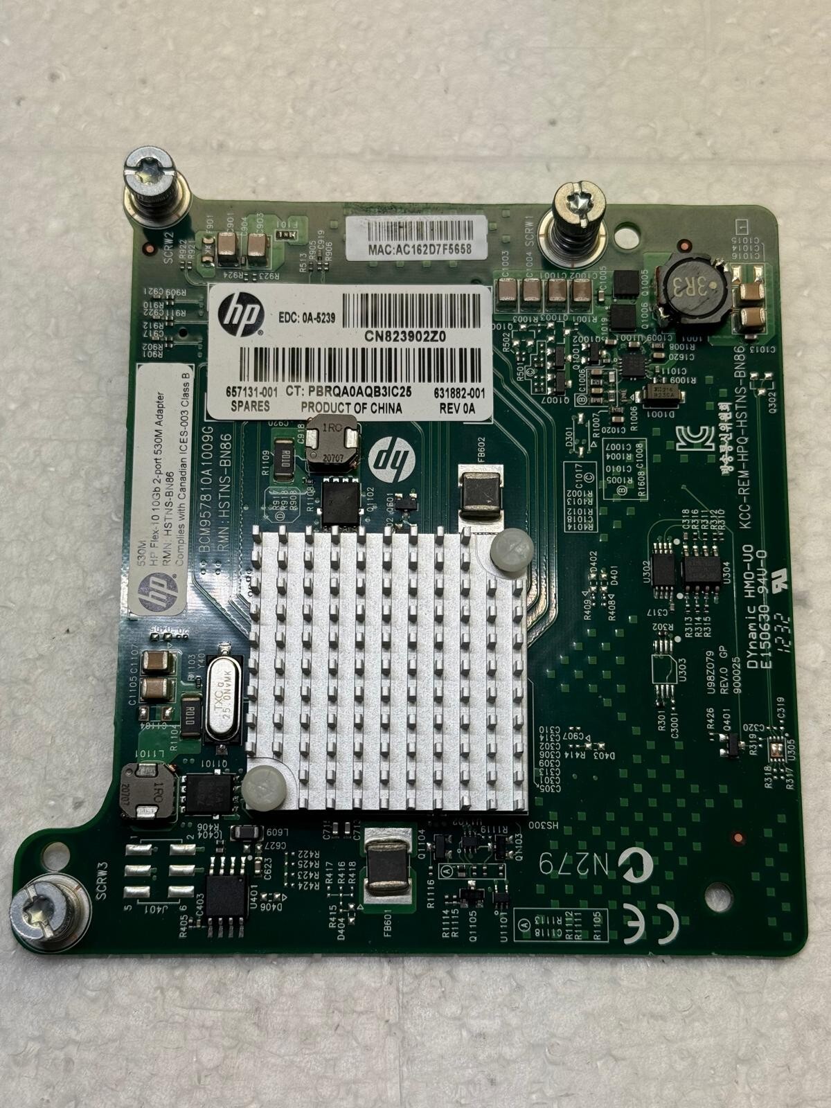 HP 657131-001 631882-001 FLEX-10 10GB 2-PORT 530M ADAPTER