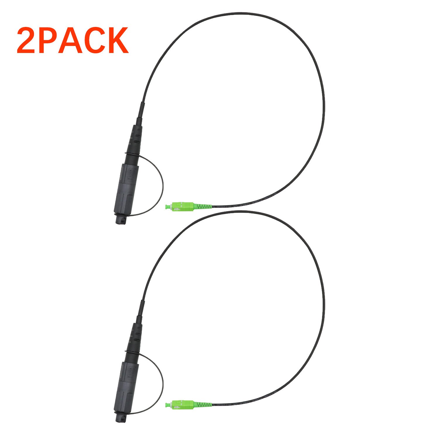 TWO - OptiTap Hardened Male Connector to SC/APC Test Jumper Singlemode 2 feet