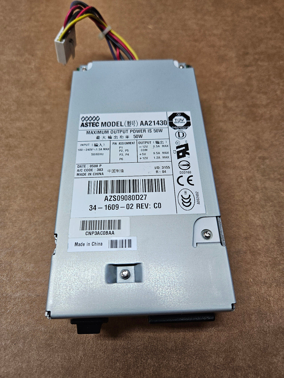 ASTEC AA21430 341-0182-01 34-1609-02 POWER SUPPLY USED & TESTED