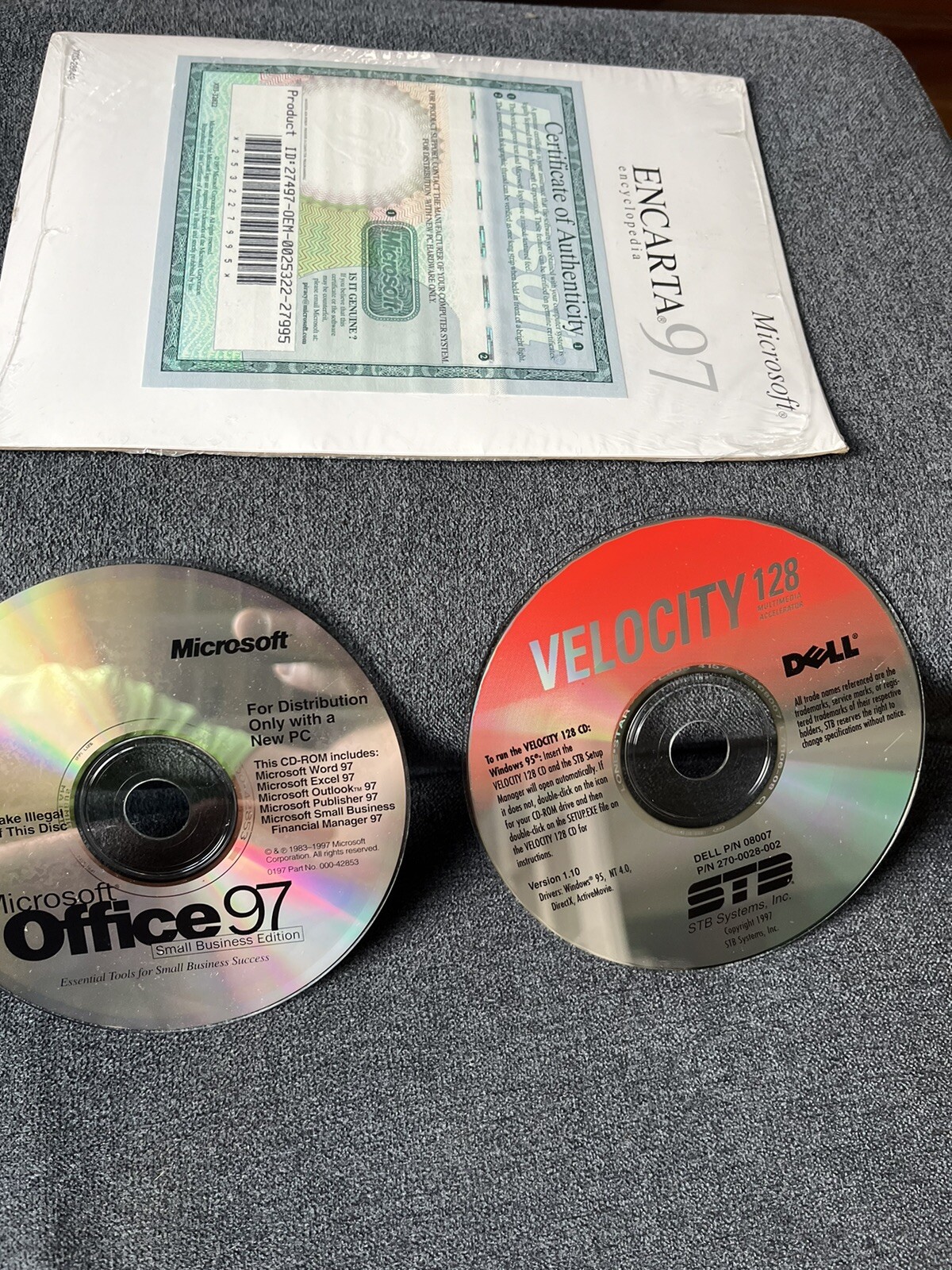 Vintage Lot of Microsoft 97 Software Encarta 97 CD/ Office 97 & Velocity