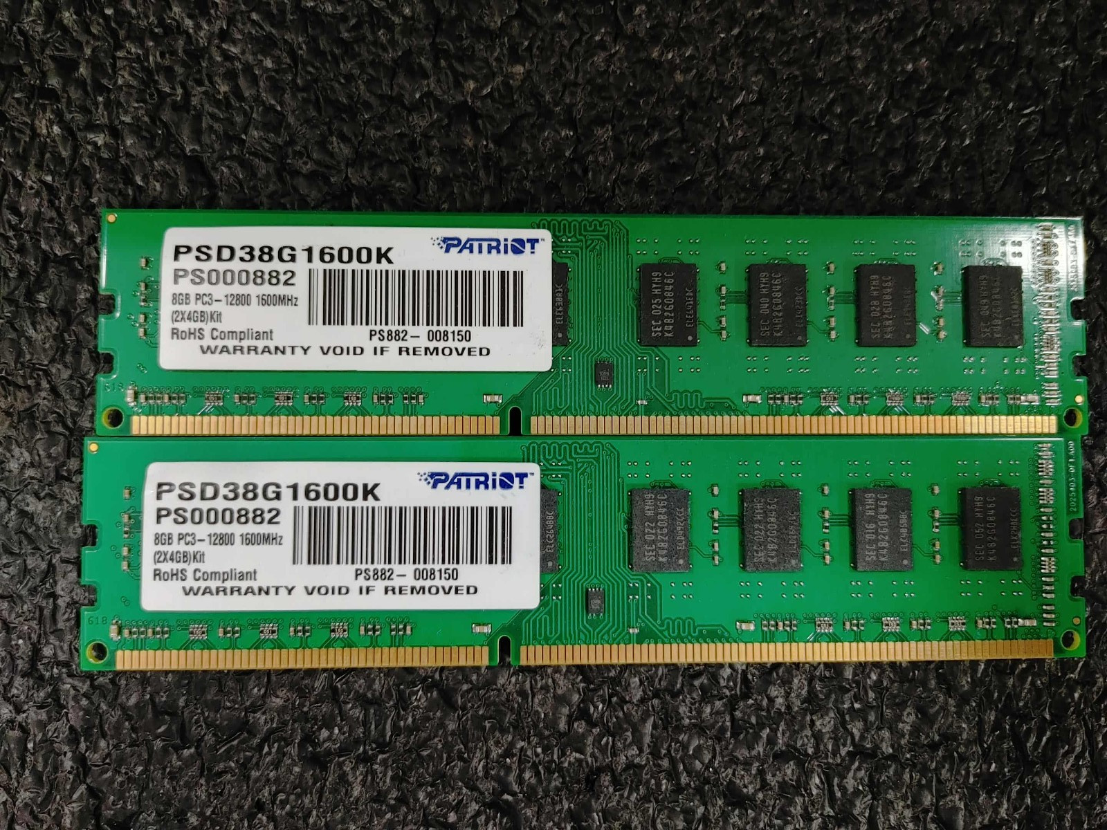 Patriot 8GB (2x4GB) PC3-12800 (DDR3-1600) DDR3 non-ECC Desktop RAM