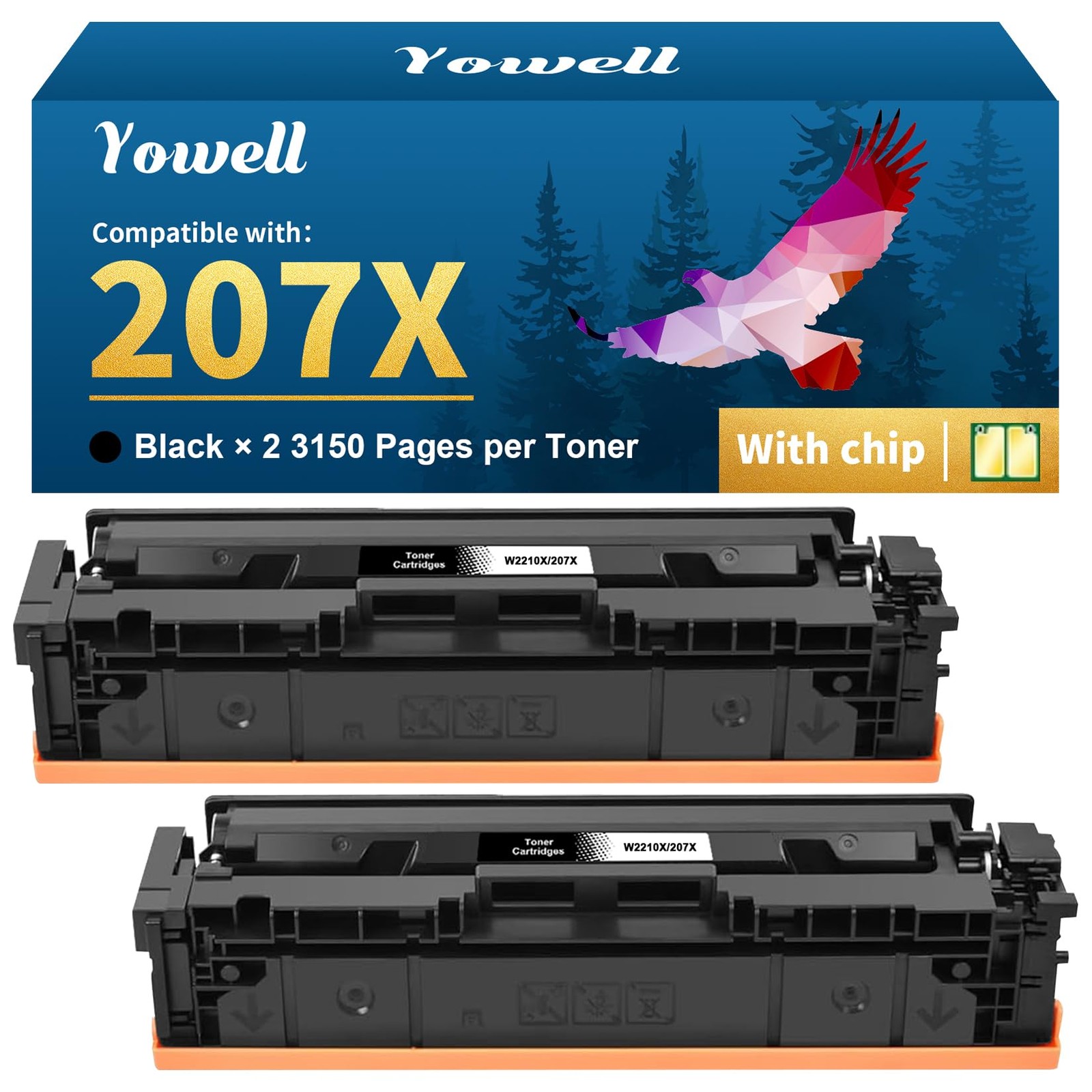 207X Toner Black MFP M283fdw Compatible for HP 207X 207A W2210X