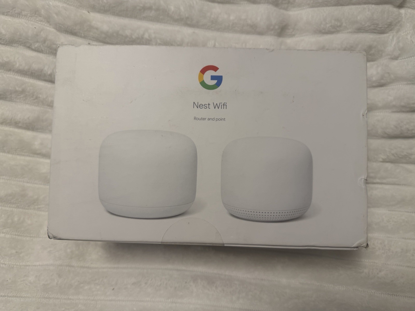 Google Nest Wifi Mesh System Wi-Fi Router & Point 2-Pack White