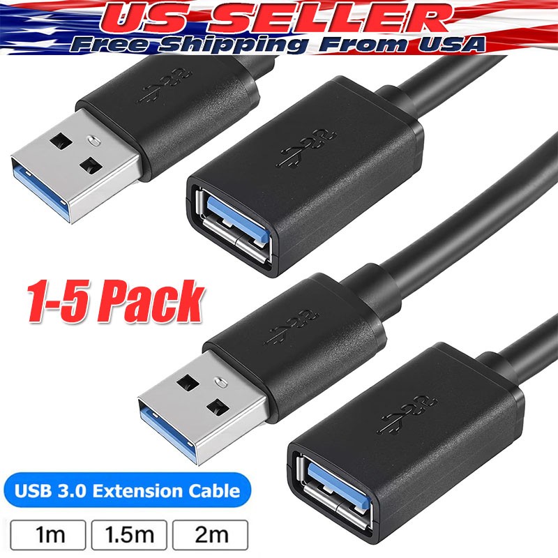 USB 3.0 Extension Cable High Speed Extender Cord Adapter Type A Male to Female