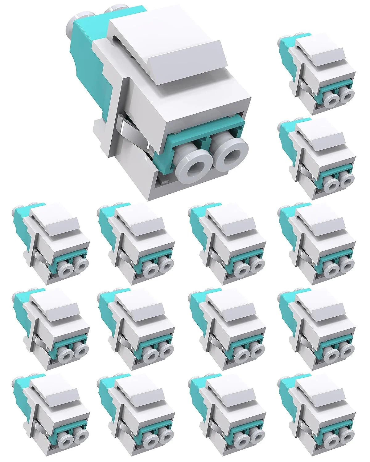 15PCS Duplex LC to LC F/F Coupler Keystone Jack Modular