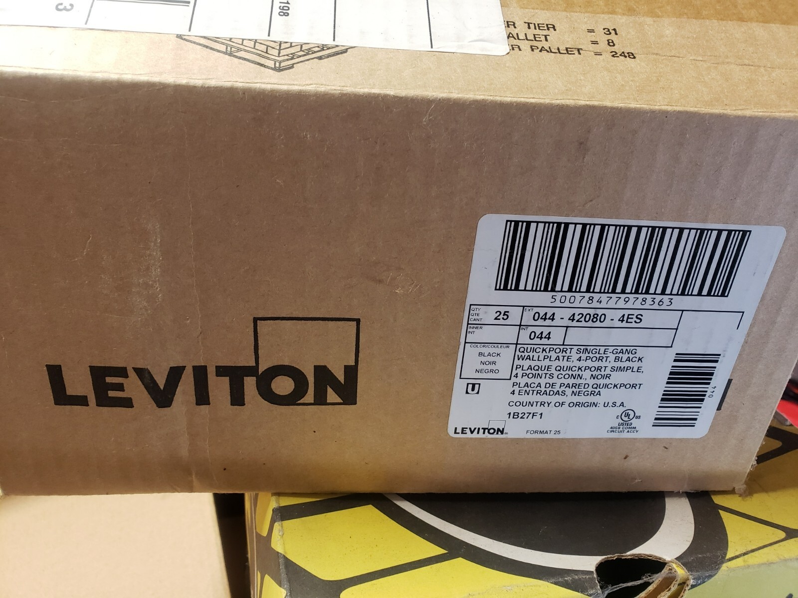 New Leviton 50 piece black 4 port - Black color