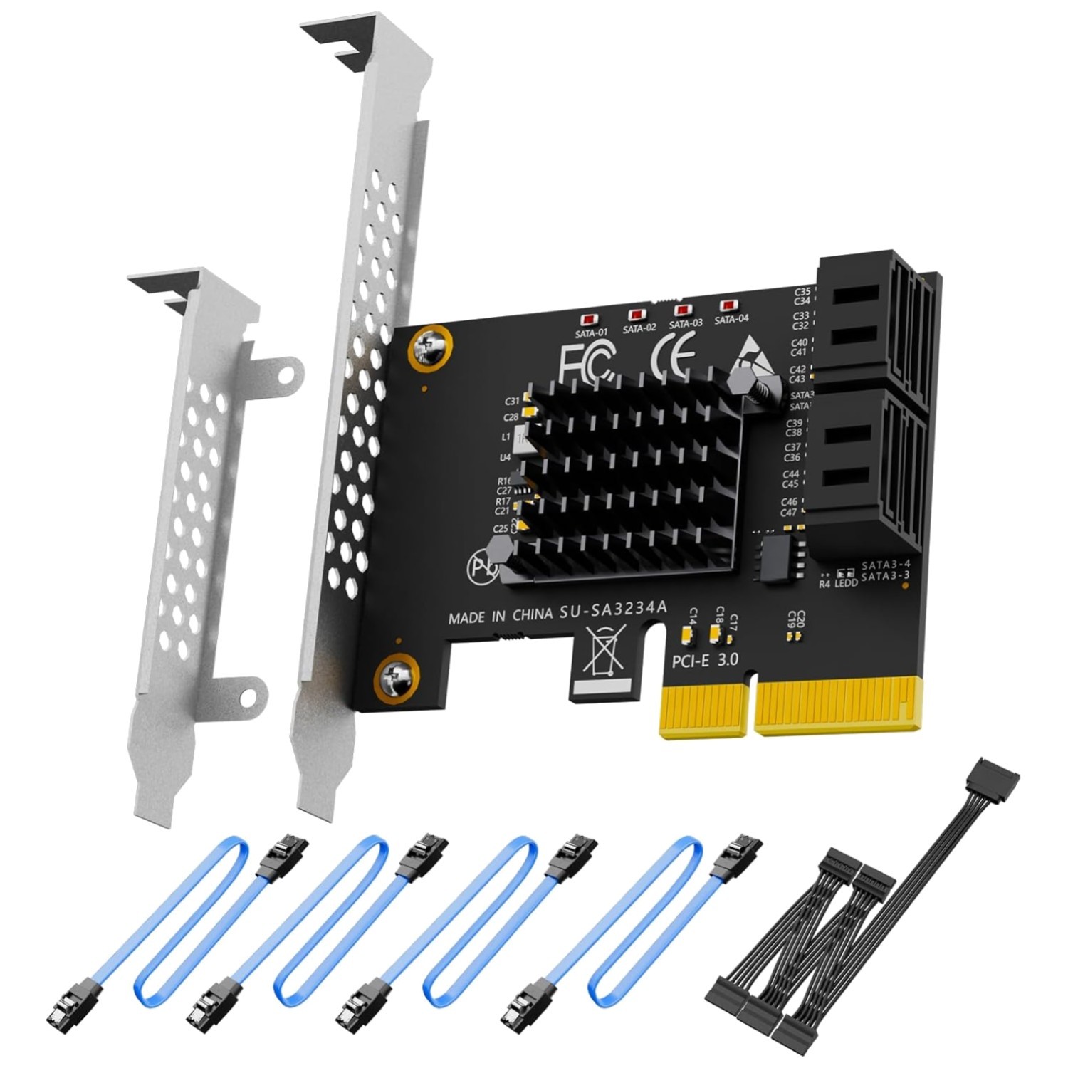 SATA Expansion Card with Clear Status Indication