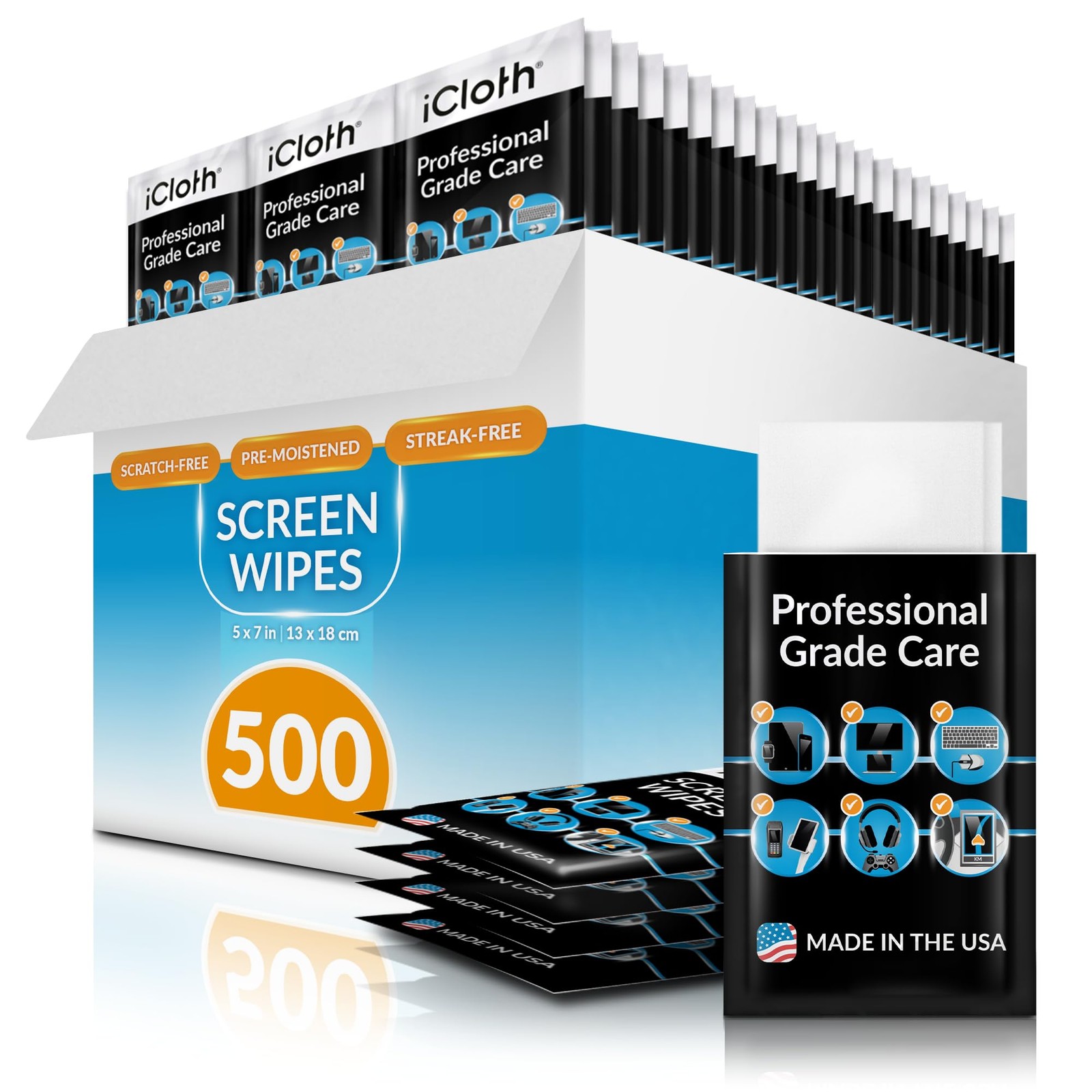 Large Screen Cleaning Wipes for Electronics, Lint-Free and Streak-Free, Fast-...