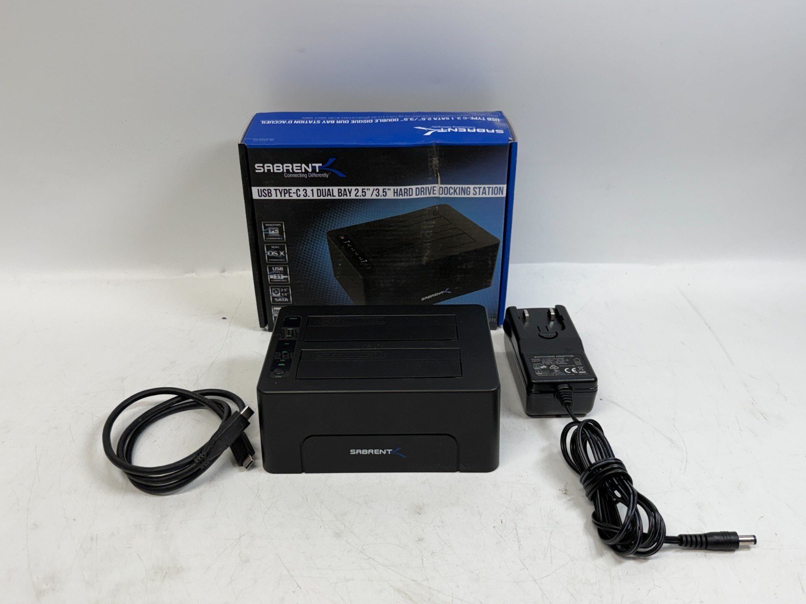 Sabrent USB Type -C 3.1 Dual bay 2.5"/3.5" HDD Docking Station DS-UTC2-EU