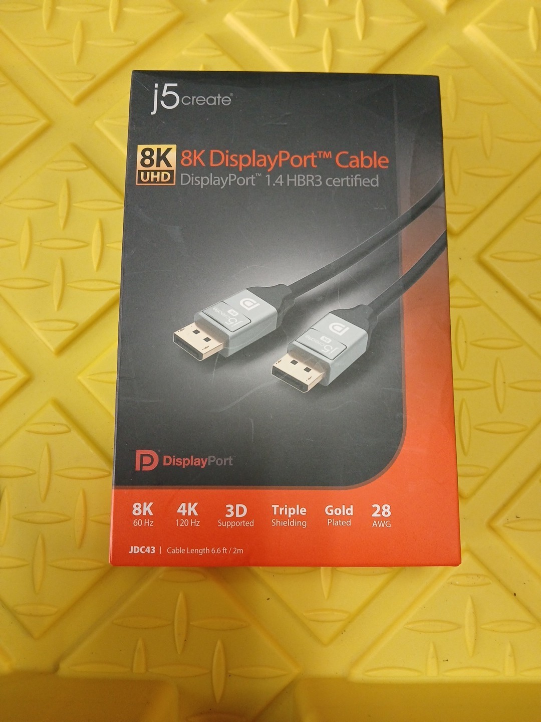 j5create 8K DisplayPort™ 6.6ft Cable New Factory Sealed 