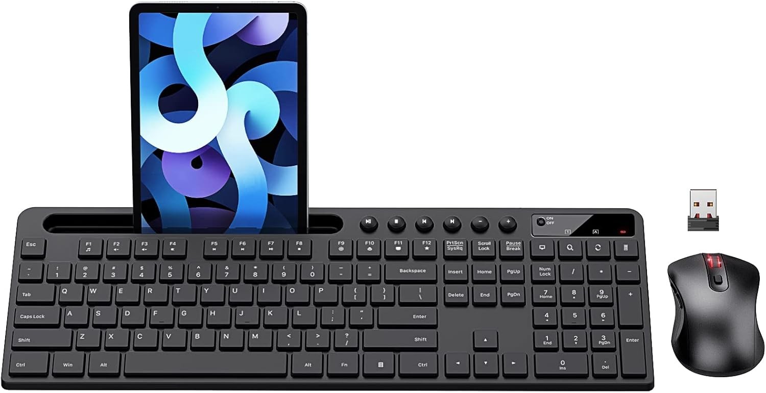 Combo De Teclado Y Mouse Inalambricos Compact Slim Para Inalámbrico Color Negro