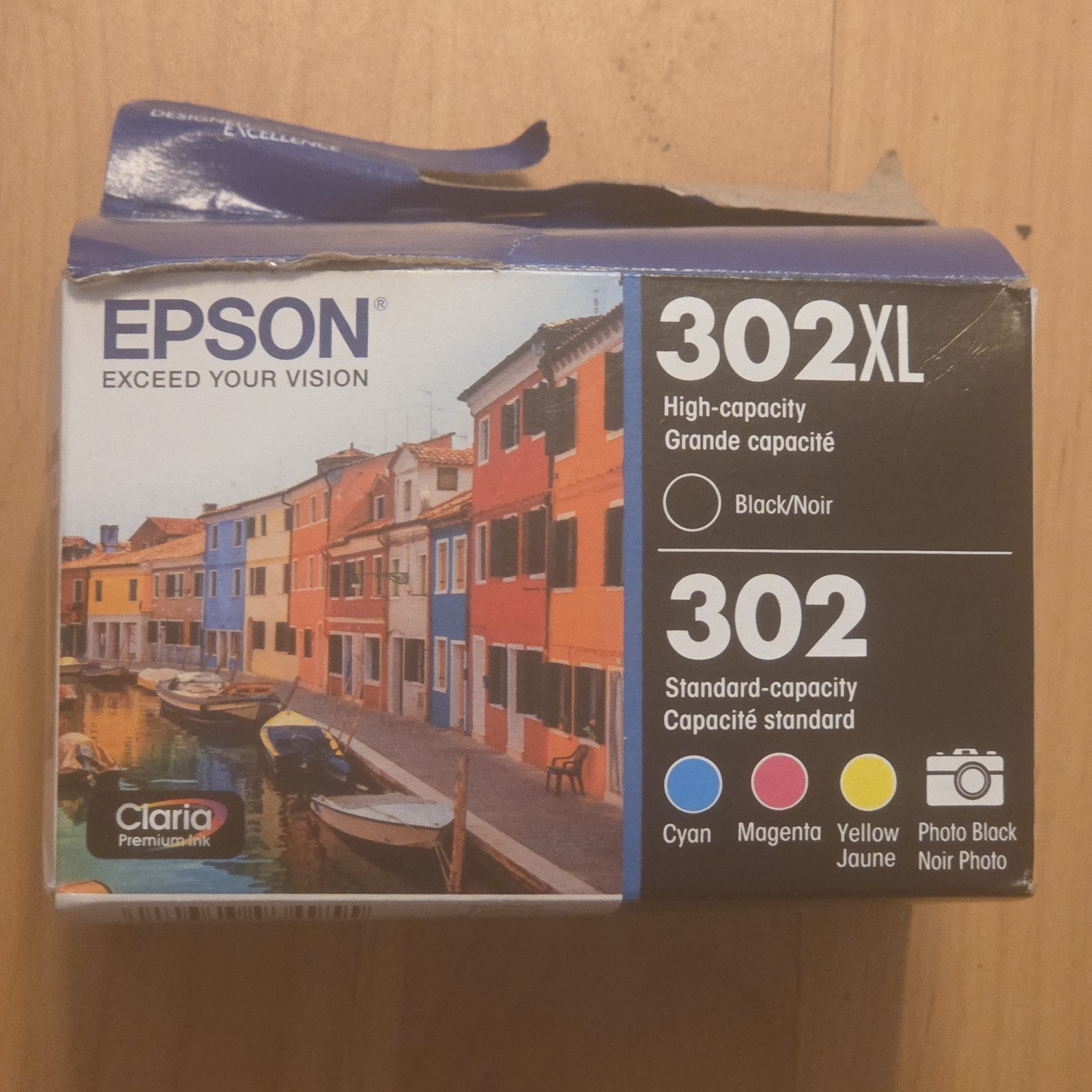 Original EPSON 302 C, M, Y, PB. No 302XL BLACK /NOT INCLUDED