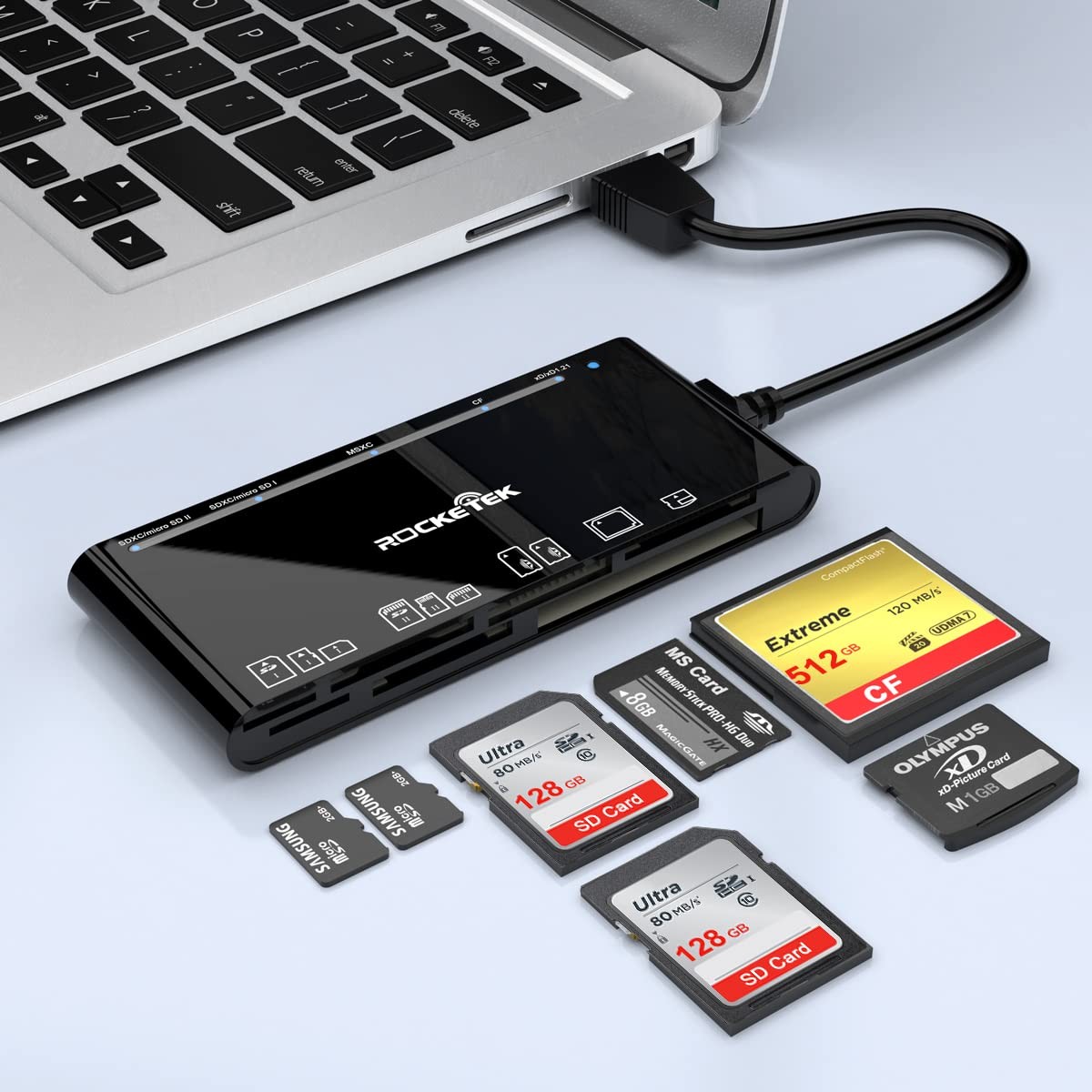 USB 3.0 7 in 1 Multi Card Reader Negro SD TF CF Micro SD XD MS Reader