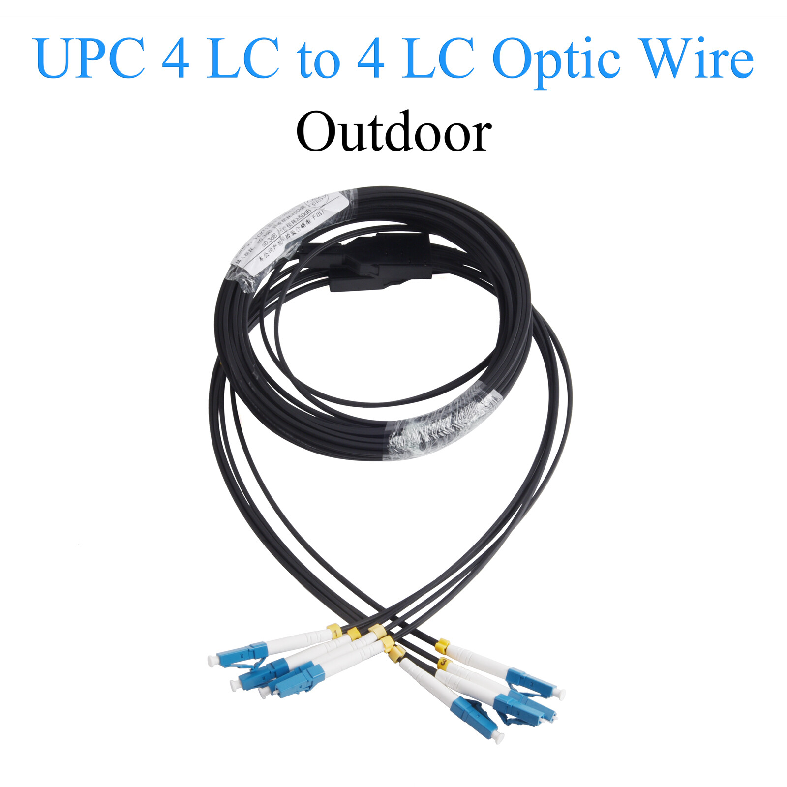 Fiber Optical Cable UPC 4 LC to 4 LC Single-mode 4-core Outdoor 100M-300M