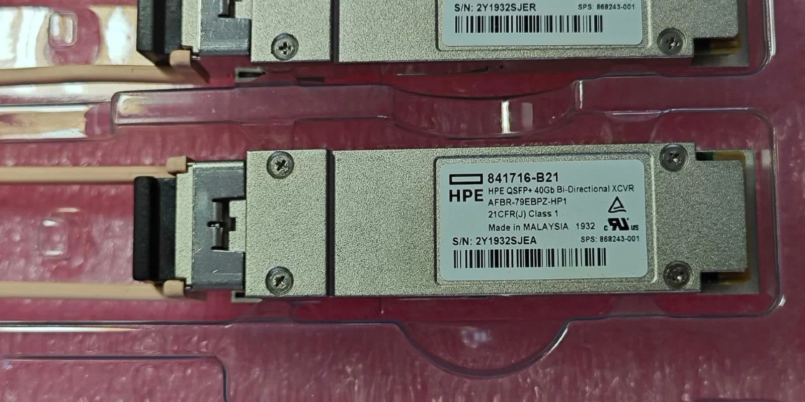 1pcs HPE 841716-B21 HP 40Gb QSFP+ Bidirectional Transceiver 868243-001