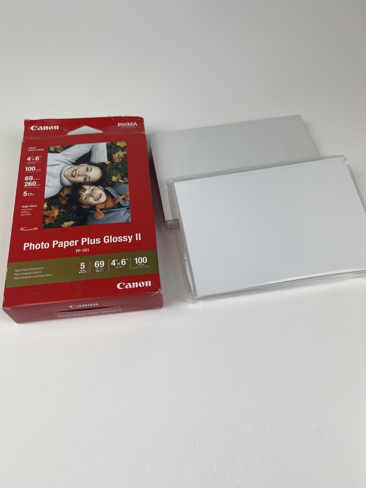 Media Canon PP-201 Photo Paper Plus Glossy II 4x6 inch Approx 80 Sheets