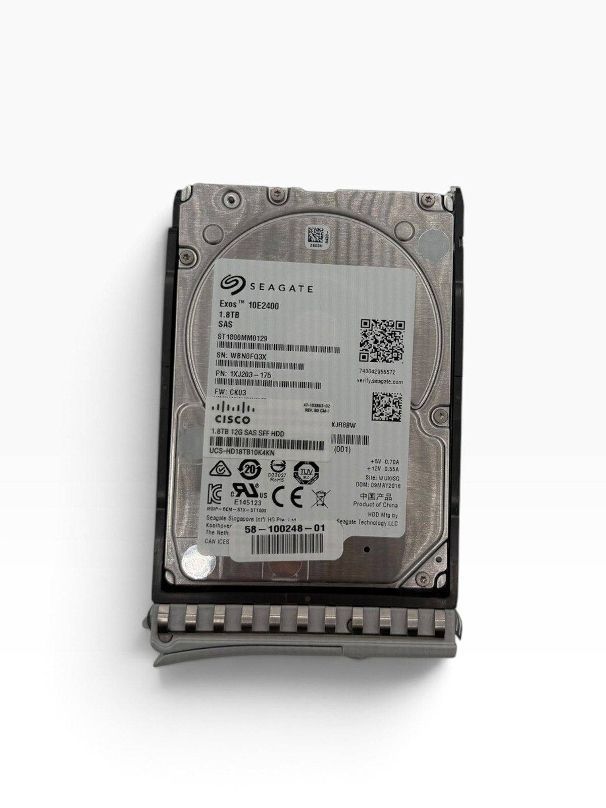 Cisco UCS-HD18TB10K4KN Seagate 1.8TB 10K 12Gbps 2.5 4Kn SAS Hard Drive"