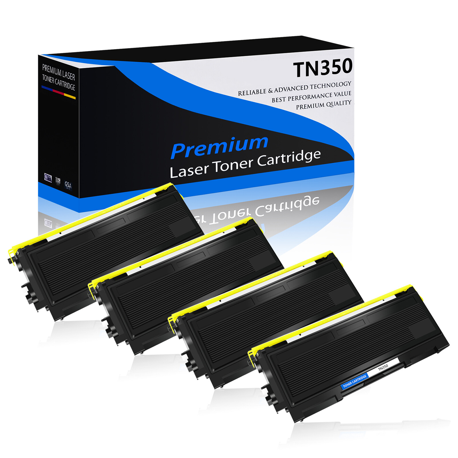 4PK TN350 Toner Cartridge Fit for Brother HL-2040R HL-2070N HL-2070NR MFC-7820D