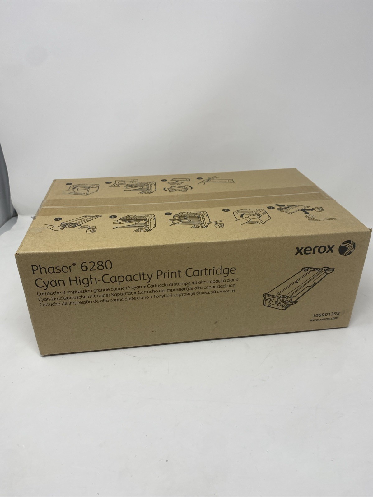 Genuine Xerox 106R01392 High-Capacity Cyan Toner for Phaser 6280 - NEW Sealed