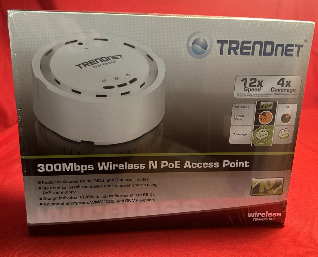New Sealed Trendnet TEW-650AP N150 Wireless N Access Point 150Mbps SSID BrandNew